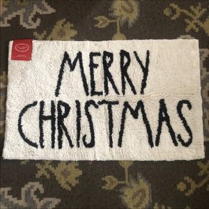 Rae Dunn merry Christmas bath mat black letters